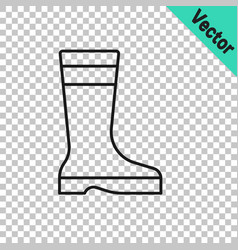 Black Line Fishing Boots Icon Isolated