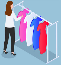 Choosing Clothes In Store Shopping Concept