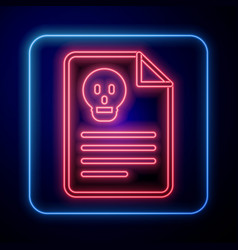 Glowing Neon Radiation Warning Document Icon