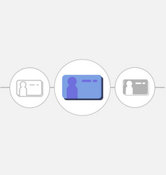 Id Card Isolated Flat Identification Card Line