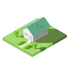 Isometric Of House With Green Dormer Roof