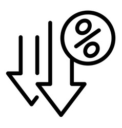 Low Loan Percent Icon Outline Credit Bank