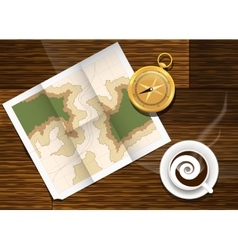 Map Cofe And Compass Plan To Travel