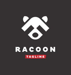 Negative Space Racoon Logo Design