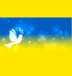 Ukraine Flag With Dove Bird Poster