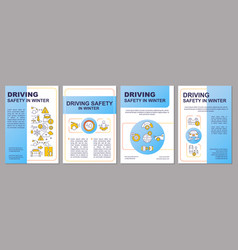 Driving Safety In Winter Blue Brochure Template