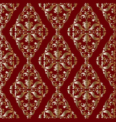 Gold Victorian Pattern On Red Background