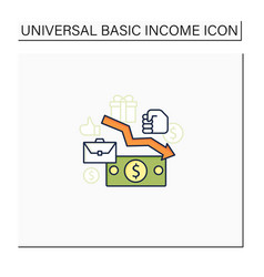 Low Wages Color Icon