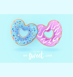 Cute Love Donut Background With Love Message