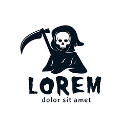 Grim Reaper Logo Design Black Skull