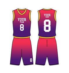 Design Template Basketball Set Jersey Illus