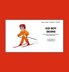 Kid Boy Skiing