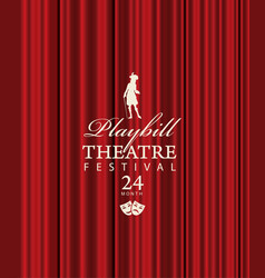 Playbill For Theatre Festival With Red Curtains