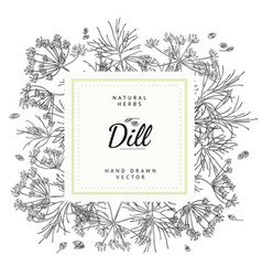 Dill Herbs And Spices Badge For Packs Or Label