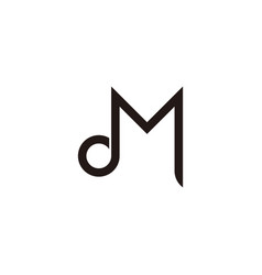 Letter Dm Outline Geometric Symbol Simple Logo