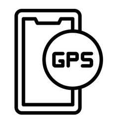 Phone Gps Icon Outline Trajectory Part