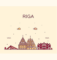 Riga Skyline Latvia Trendy