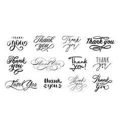 Thank You Lettering Handwritten Calligraphic