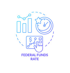 Federal Funds Rate Blue Gradient Concept Icon