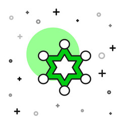 Filled Outline Hexagram Sheriff Icon Isolated