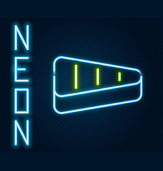 Glowing Neon Line Steak Meat Icon Isolated