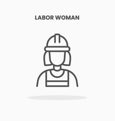 Labor Woman Icon Line