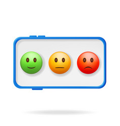 3d Customer Rating Smile Emoticons In Mobile Phone