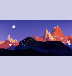 Abstract Mountain Landscape At Night