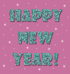 Happy New Year Turquoise Glitter Lettering