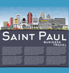 Saint Paul Minnesota City Skyline With Gray