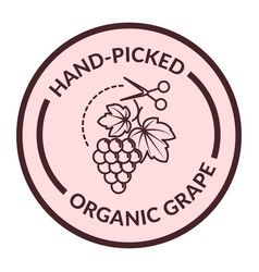 Hand Picked Organic Grape Label For Products