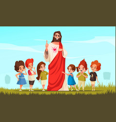 Jesus And Kids Scene