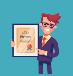 Man Holding Diploma In His Hands