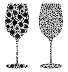 Wine Glass Icon - Mosaic With Covid19 Biohazard