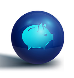 Blue Piggy Bank Icon Isolated On White Background