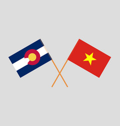 Crossed Flags Of The State Of Colorado And Vietnam