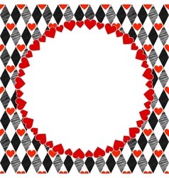 Harlequin Hearts Red Black And White Art