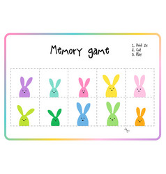 Play Memory Game Easter Bunny Family Printable