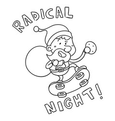 Radical Santa Riding A Skateboard