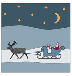 Santa And His Sleigh In Christmas