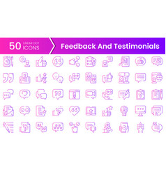 Set Of Feedback And Testimonials Icons Gradient