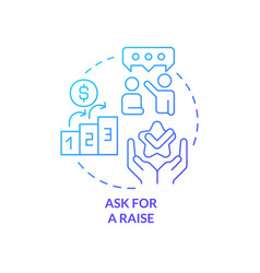 Ask For Raise Blue Gradient Concept Icon