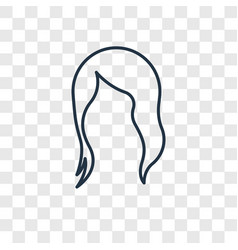 Female Long Black Hair Concept Linear Icon