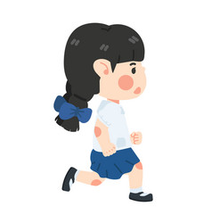 Kid Girl Running To School