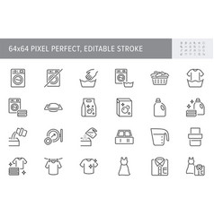 Laundry Process Line Icons