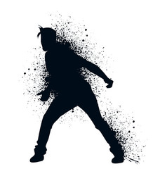 Locking Dance Splash Paint Silhouette