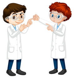 Two Young Scientist Talking Each Other