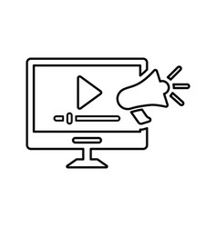 Video Marketing Icon Line Outline Design