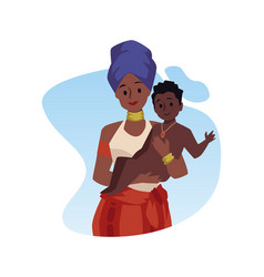 African Tribal Black Woman With Baby Motherhood