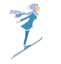 Young Woman A Ski Jumper